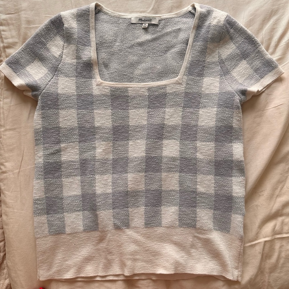 Barely worn gingham patterned shirt from Madewell